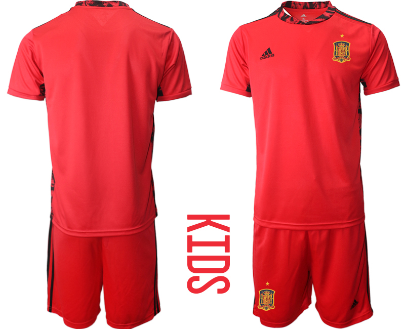 Youth 2021 European Cup Spain red goalkeeper Soccer Jersey